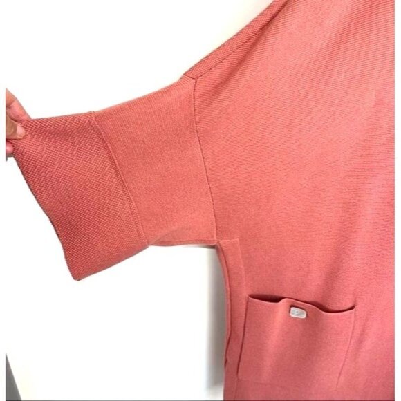 Long Open Cardigan Womens Boxy Style Mid Weight Patch Pockets Buttons - Picture 5 of 11